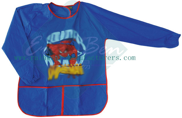 Kid Size Aprons Blue Color Little Girls Apron-Funny Aprons-Childrens Plastic Aprons-PVC Coat Apron